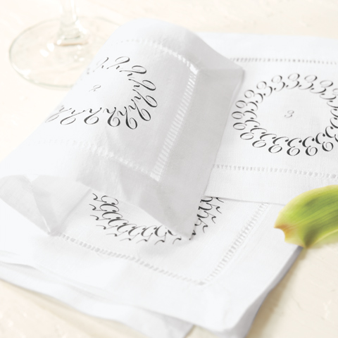 Linen Numbered Cocktail Napkins