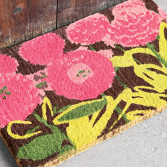Pink Poppies Coir Mat