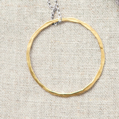 Silver Chain & Gold Hoop Necklace