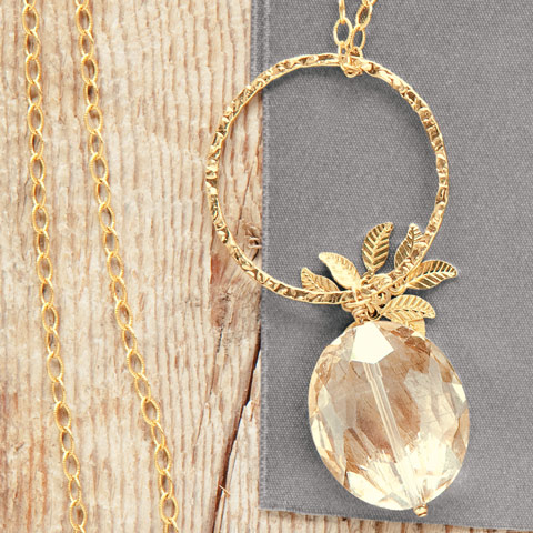Champagne & Gold Leaf Necklace