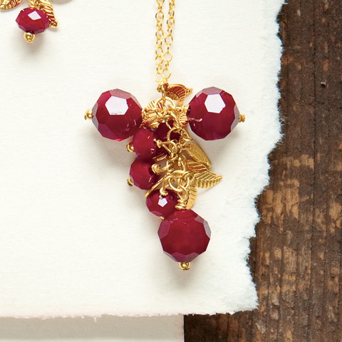 Red Berry Cluster Necklace