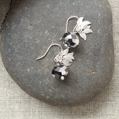 Metallic Silver Leaf Earrings