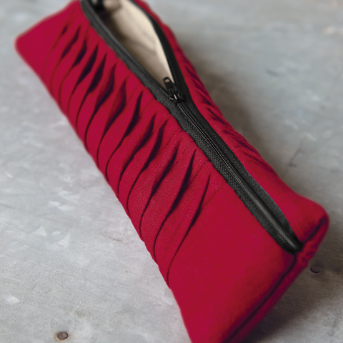 Flax Linen Ruffle Clutch