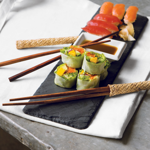 Slate Serving Board & Chopsticks Set