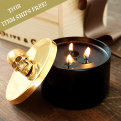 Samara Gold Skull Candle