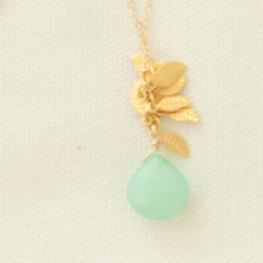 Aqua & Gold Leaf Necklace