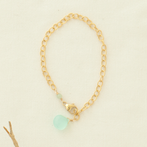 Aqua & Gold Chain Bracelet