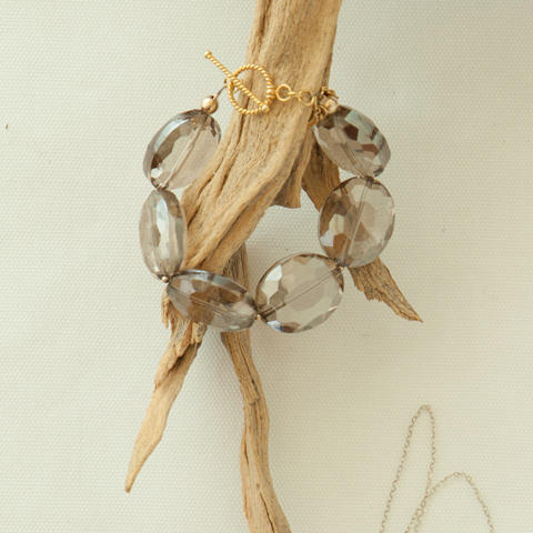 Smoky Vintage Bead Bangle