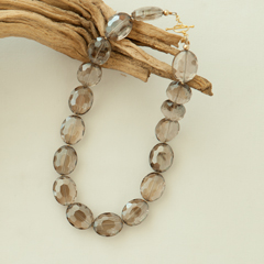 Smoky Vintage Bead Statement Necklace