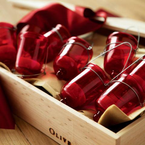 Red Hanging Votives