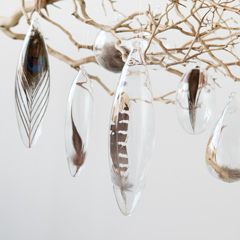 Feather & Glass Ornaments