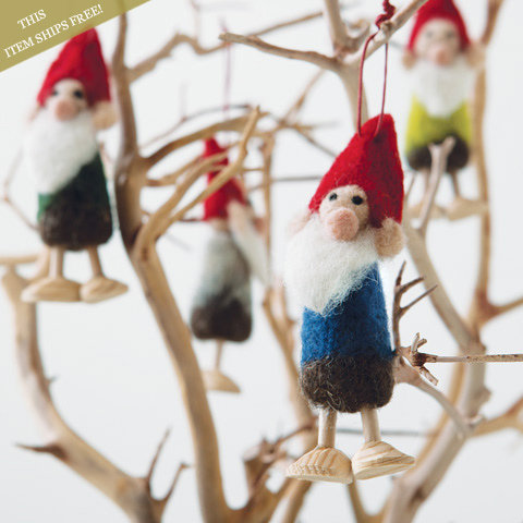 Wooly Felt Gnome Ornaments