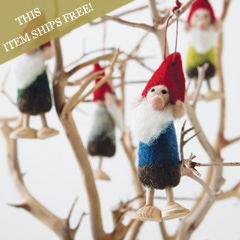 Wooly Felt Gnome Ornaments
