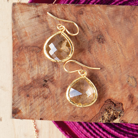 Citrine Bezel Earrings