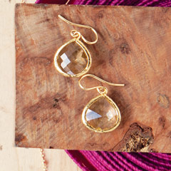 Citrine Bezel Earrings