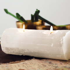 Crystal Log Candle Holder
