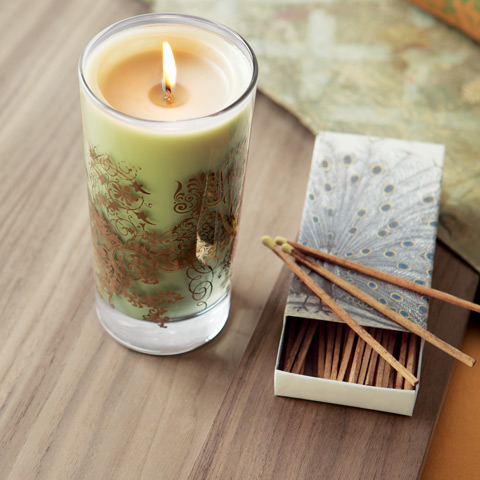 Peacock Baroque Candle & Matches