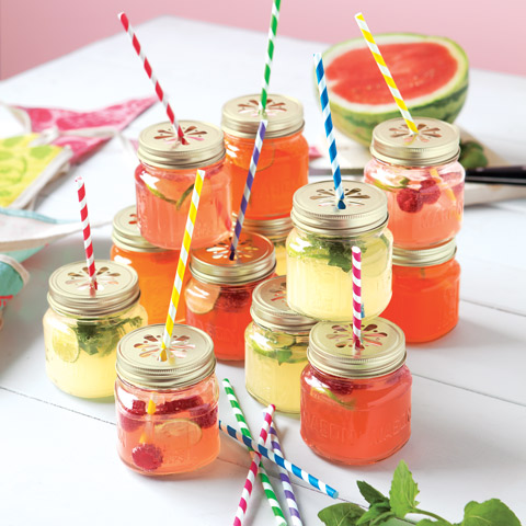 Stripey Straw Mason Tumblers