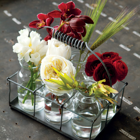 Milk Bottle Vases Caddy