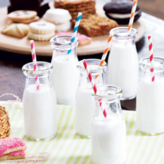 Stripey Straw Milk Bottles