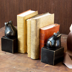 Intelligent Toad Book Ends, Set Of 2