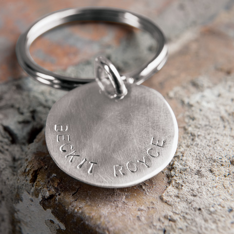 Sterling Silver Custom Stamped Key Ring