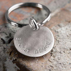 Sterling Silver Custom Stamped Key Ring